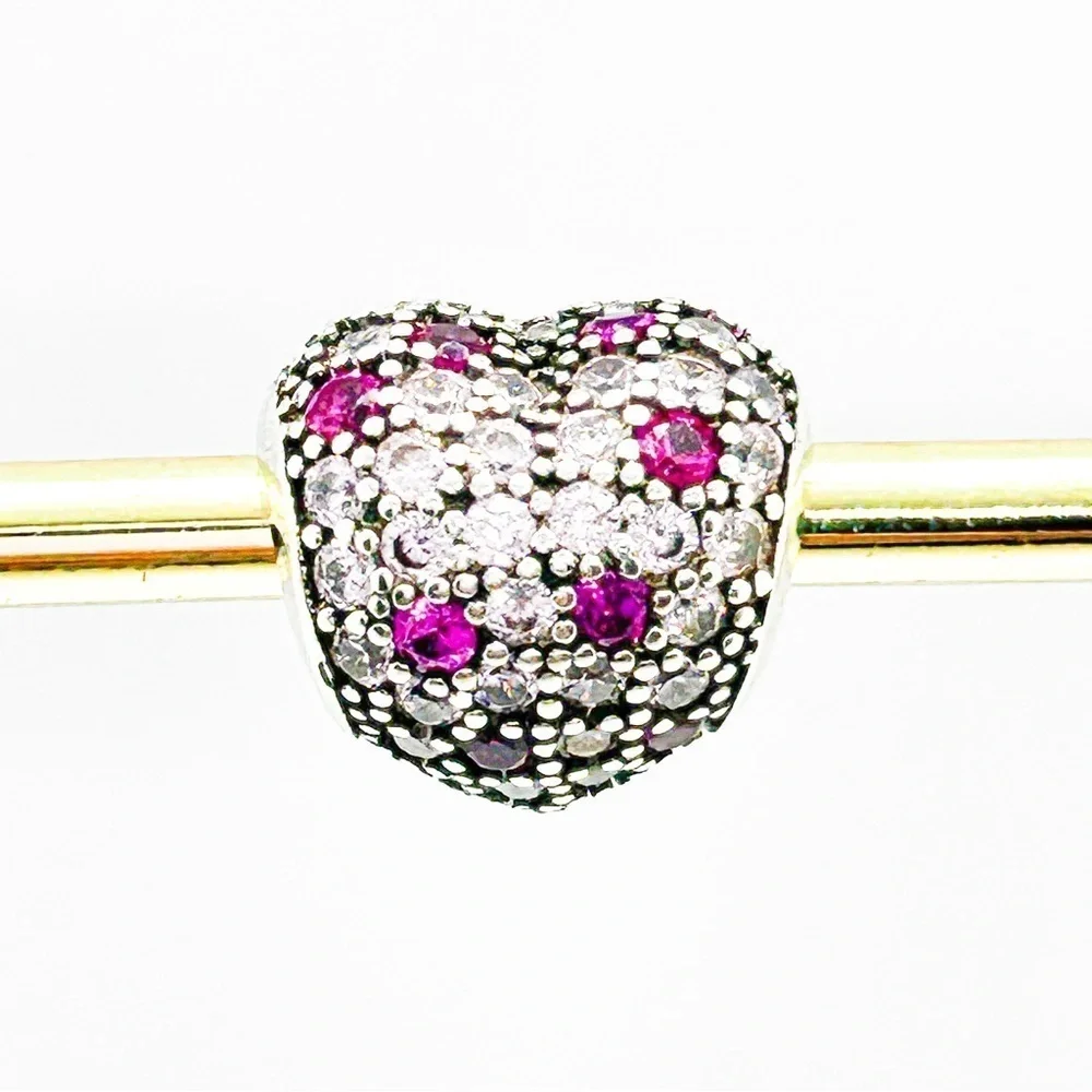 NWOT Pandora compatible pink heart charm - Picture 5 of 11